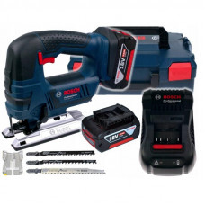 Акумуляторний лобзик Bosch GST 18 V-LI B, 2 акб 5 Ah, ЗУ GAL 1880 CV, L-BOXX 136, 3 пилки (06015A6103)