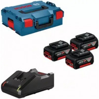 Набір акумуляторів Bosch Professional 18V GBA 5,0Ah x3 + Зарядний пристрій Bosch GAL 18V-40 в кейсі L-Boxx 136 (0615990L3T)