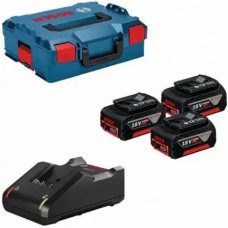 Набір акумуляторів Bosch Professional 18V GBA 5,0Ah x3 + Зарядний пристрій Bosch GAL 18V-40 в кейсі L-Boxx 136 (0615990L3T)