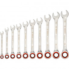 Набор гаечных ключей с трещеткой Bosch Professional, 10 шт (1600A02AU0)