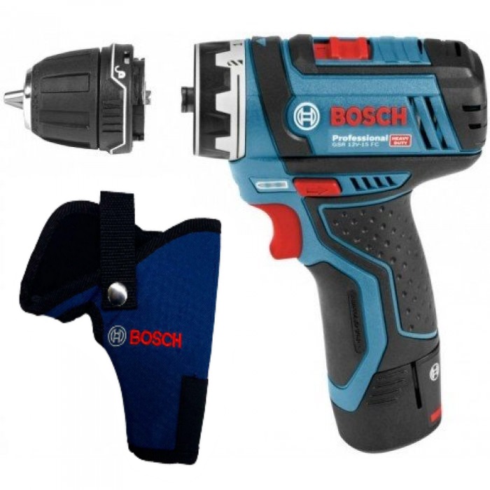 Акумуляторний шуруповерт Bosch GSR 12V-15 FC (без АКБ та ЗУ), кобура для шуруповерта (06019F6004)
