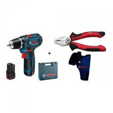 Акумуляторний шуруповерт Bosch GSR 12V-15 (0615990K2L), плоскогубці Wiha, кобура для шуруповерта