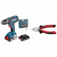 Акумуляторний шуруповерт Bosch GSR 18-2-LI Plus 2x2.0 Ah (0615990K2P), Плоскогубці Wiha
