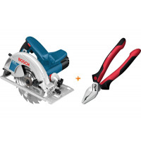 Пила дискова Bosch GKS 190 Professional, плоскогубці Wiha (0615990K33)