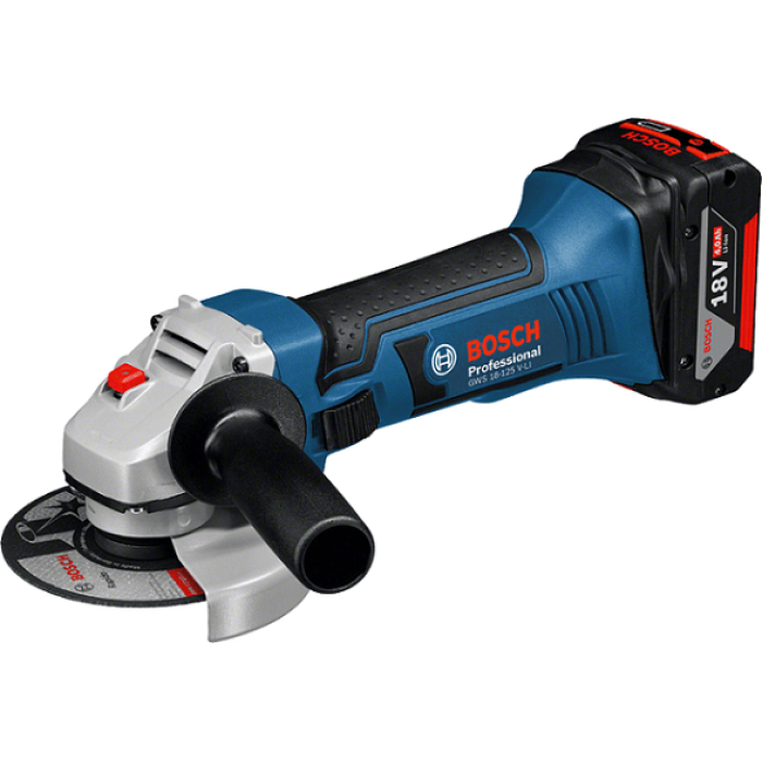 Акумуляторна кутова шліфувальна машина Bosch GWS 18-125 V-LI Professional (060193A30B)