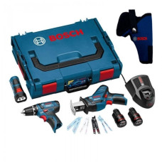 Набір акумуляторного інструменту 3 в 1 Bosch Professional: шуруповерт GSR 12V-15, ножівка GSA 12V-14, ліхтар GLI 12V-80 (0615990G02)