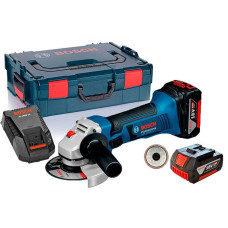 Акумуляторна болгарка Bosch GWS 18-125 LI, SDS гайка, з/в GAL 1860 CV, 2 x АКБ GBA 18V/4 Ah, L-boxx (060193A30B-1)