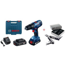 Шуруповерт ударний акумуляторний Bosch Professional GSB 180-LI, Швейцарський Мульти Інструмент (0615990K9T)