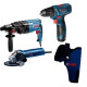 Перфоратор Bosch GBH 240, Болгарка Bosch GWS 750 S з регулюванням обертів, Акумуляторний шуруповерт Bosch GSR 120 LI (0611272100+0601394121+06019F7001)