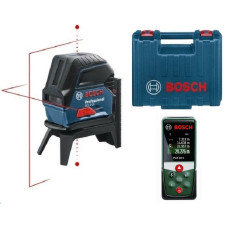 Лазерный нивелир Bosch GCL 2-15, RM1 в кейсе (0601066E02), Лазерный дальномер Bosch PLR 40 C (0603672320)
