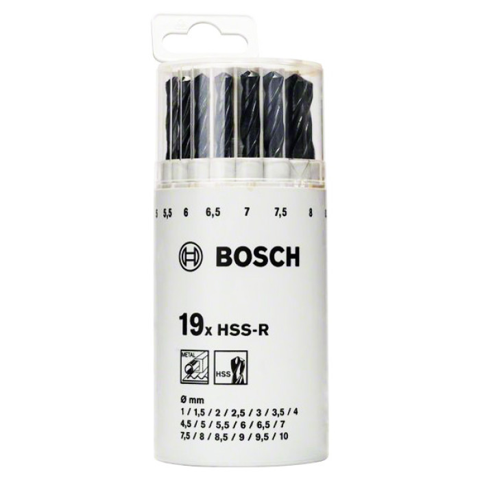 Набор сверл BOSCH 2607018355 19шт. HSS-R 1-10мм