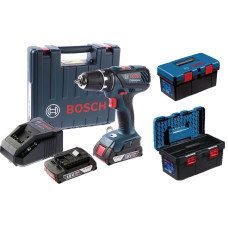 Акумуляторний шуруповерт Bosch Professional GSR 18-2-LI Plus, 2 х GBA 18 В 2.0Ач, ЗУ AL 1820 CV+ Валіза, Toolbox Pro (0615990L29)