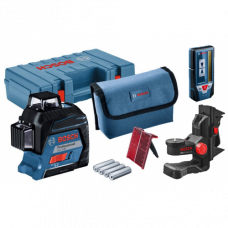 Линейный лазерный нивелир Bosch Professional GLL 3-80, Универсальный держатель Bosch BM 1, Лазерный приемник Bosch LR 7, кейс