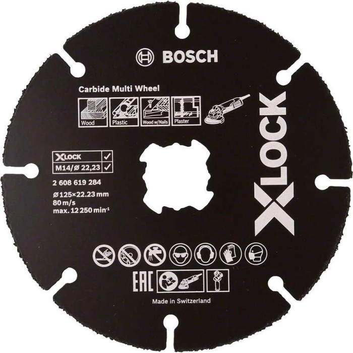 Круг отрезной Bosch X-Lock Carbide Multi Wheel, 125х1х22,23 мм (2608619284)