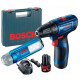 Акумуляторний дриль-шуруповерт Bosch GSR 120-LI, GLI 12V-300, GAL 1210 CV, 2 акб GBA 12 В/2Ач, валіза (06019G8004)