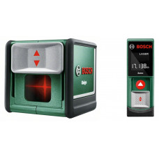 Линейный лазерный нивелир Bosch Quigo III , Лазерный дальномер Bosch Zamo II (0603663220+0603672620)