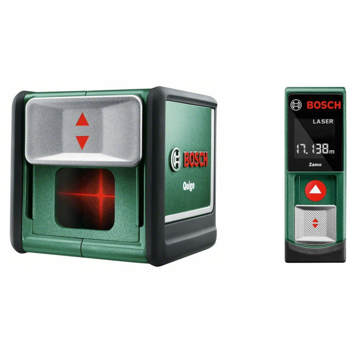Линейный лазерный нивелир Bosch Quigo III , Лазерный дальномер Bosch Zamo II (0603663220+0603672620)