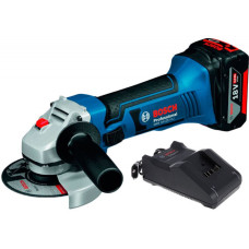 Акумуляторна кутова шліфувальна машина Bosch GWS 18-125 V-LI, акумулятор GBA 18 В 4.0 А·год, ЗУ GAL 18В-40 (0615990L6G)