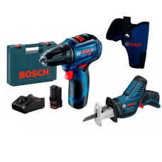 Акумуляторний безщітковий дриль-шуруповерт Bosch Professional GSR 12V-30, Сабельна пилка Bosch GSA 10.8 V-Li (06019G9000+060164L902)