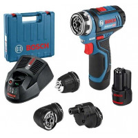 Акумуляторний шуруповерт BOSCH Professional GSR 12V-15 FC, змінні насадки, кейс (06019F6006)