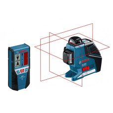 Нивелир лазерный Bosch GLL 3-80 P Professional, Приёмник для лазерных уровней Bosch LR 2 Professional (0601063305+0601069100)