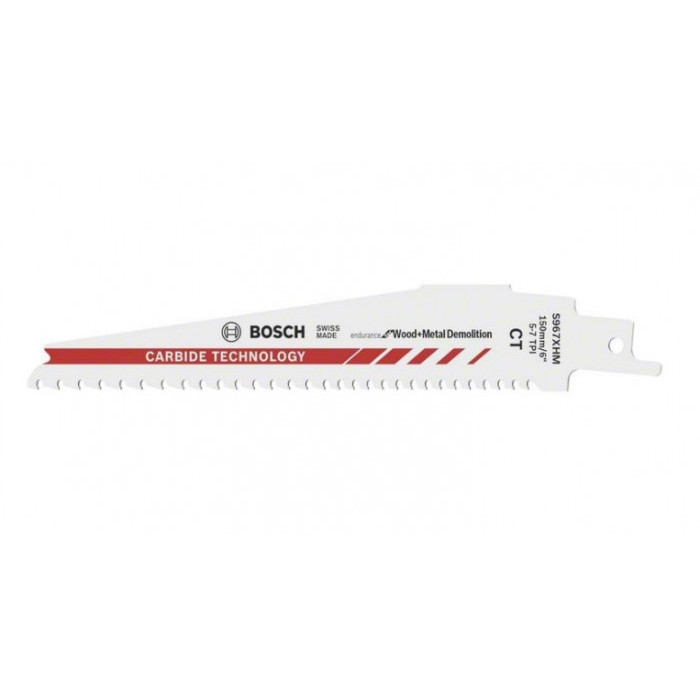 Твёрдосплавное сабельное пильное полотно Bosch S967XHM Endurance for Wood+Metal Demolition, 10 шт. (2608653387)
