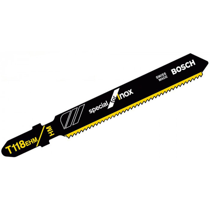 Пилка для лобзика Bosch по нержавейке T 118 EHM, 1.4×83 мм, 3 шт. (2608630665)