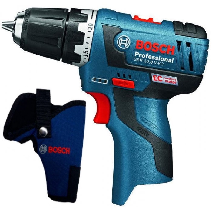 Акумуляторний шуруповерт Bosch GSR 12V-20 (каркас), Кобура для шуруповерта (06019D4002)