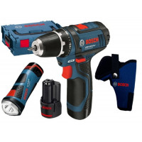 Акумуляторний шуруповерт Bosch GSR 12V-15, ліхтарик GLI 12V-80, кобура для шуруповерта (0615990FZ9)