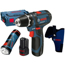 Акумуляторний шуруповерт Bosch GSR 12V-15, ліхтарик GLI 12V-80, кобура для шуруповерта (0615990FZ9)