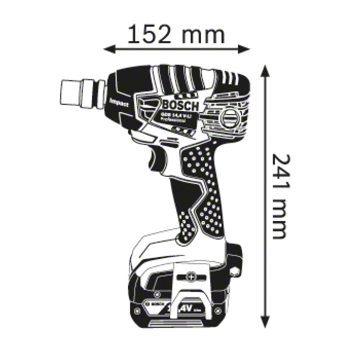 Акумуляторний ударний гайковерт Bosch GDS 14,4 V-LI Professional (06019A1T06)