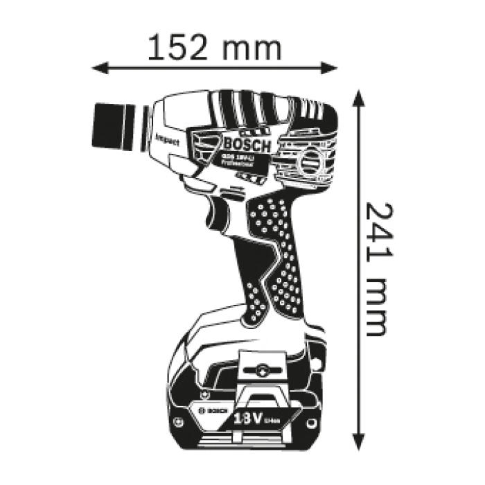 Акумуляторний ударний гайковерт Bosch GDS 18 V-LI Professional (06019A1S0K)