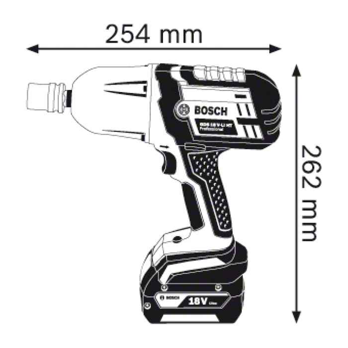 Акумуляторний ударний гайковерт Bosch GDS 18 V-LI HT Professional (06019B130A)
