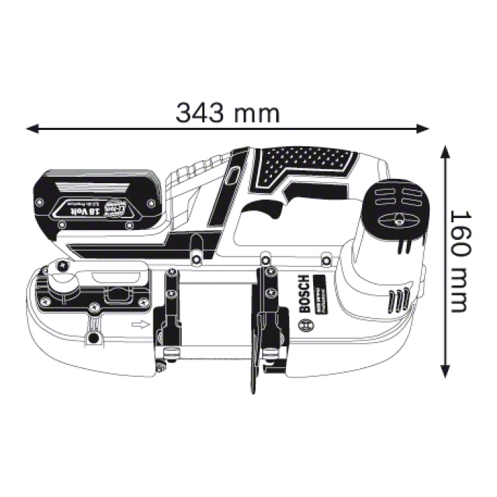Акумуляторна стрічкова пилка Bosch GCB 18 V-LI Professional (Без АКБ та БП) (06012A0300)