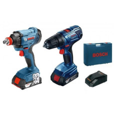 Акумуляторный шуруповерт Bosch GSR 180 Li + гайковерт GDX 180 Li + чемодан + 2 АКБ 18 В 1.5 Ah + з/п AL 1820 CV