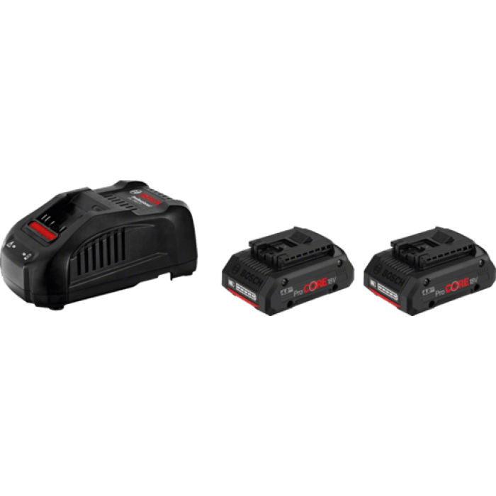 Набор аккумуляторов Bosch GBA ProCORE 18 В 4.0 Ач - 2 шт, зарядное устройство Bosch GAL 1880 CV (1600A016GF)