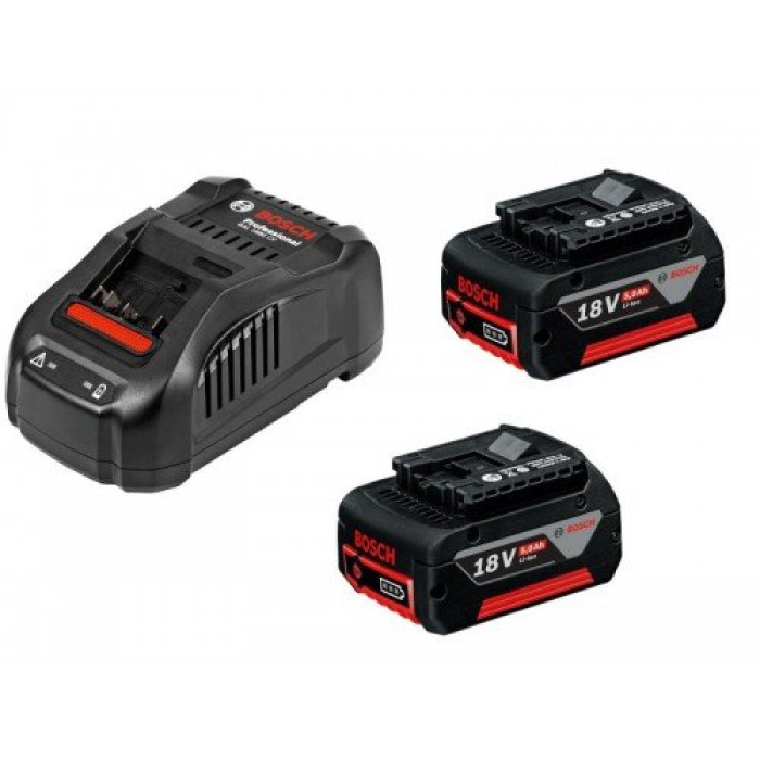 Набор аккумуляторов Bosch GBA 18 В 5 Ач - 2 шт, зарядное устройство Bosch GAL1880 CV (1600A00B8J)