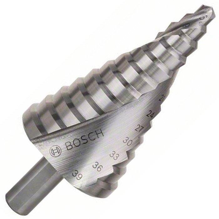 Ступенчатое сверло с трехгранным хвостовиком Bosch HSS(2608597521)