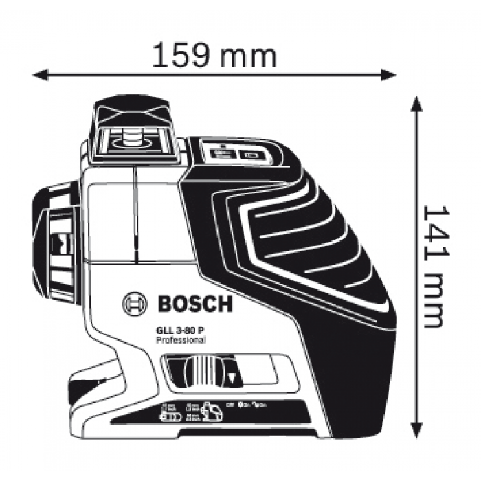 Нивелир лазерный Bosch GLL 3-80 C, BM 1 (12 V), L-Boxx, LR 7
