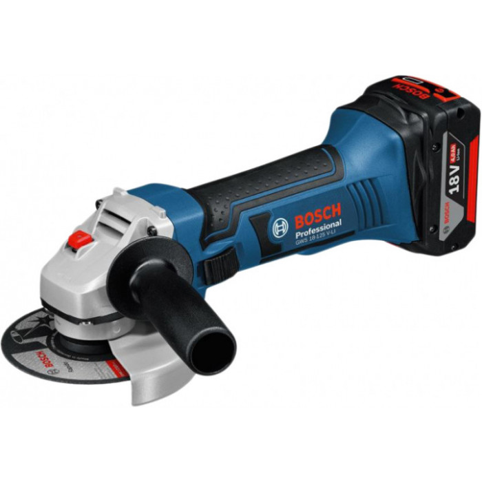 Перфоратор акумуляторний Bosch Professional GBH 180-LI, Акумуляторна кутова шліфувальна машина Bosch GWS 18-125 V-LI, АКБ GBA 4.0 A*год - 2 шт, ЗУ GAL(0615990L6J+0615990L6G)