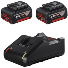 Набор аккумуляторов Bosch GBA 18 В 4.0 Ач - 2 шт, Зарядное устройство Bosch GAL 18V-40  (1600A019S0)