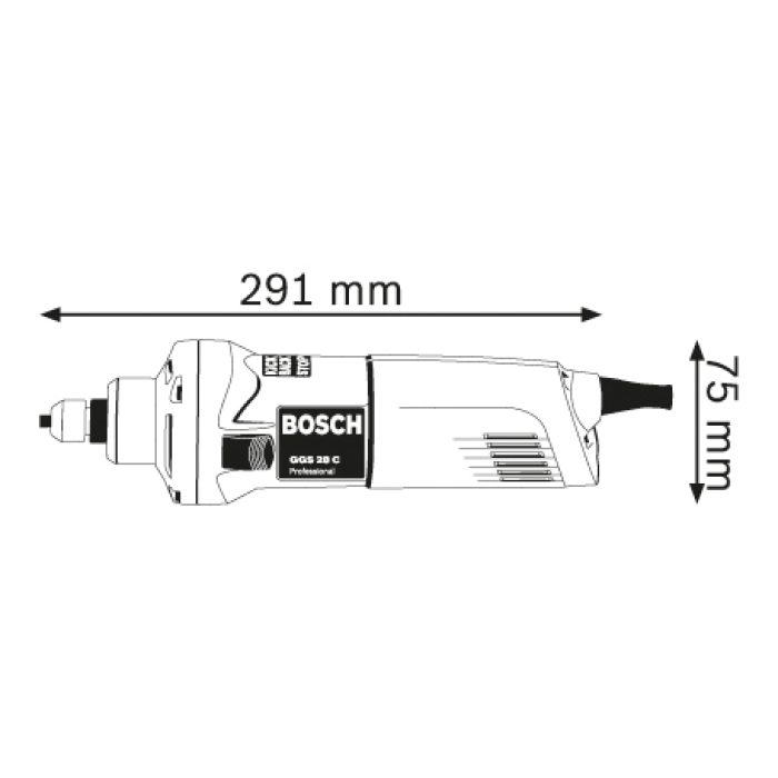 Пряма шліфувальна машина Bosch GGS 28 C Professional (0601220000)