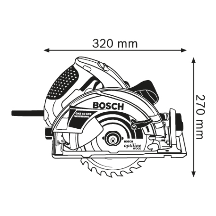 Пила дискова Bosch GKS 65 GCE Professional (0601668900)
