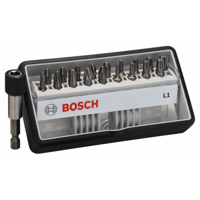 Набор бит (19 шт.), держатель Bosch Robust Line Extra-Hart L1 (2607002567)