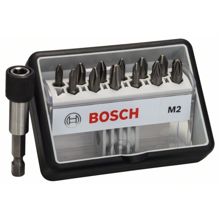 Набор бит (13 шт.), держатель Bosch Robust Line Extra-Hart M2 (2607002564)