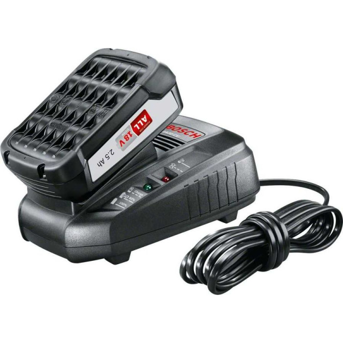 Набор аккумулятор Bosch PBA 18 В 2.5 Ач Li-Ion, зарядное устройство Bosch AL1830 (1600A00K1P)