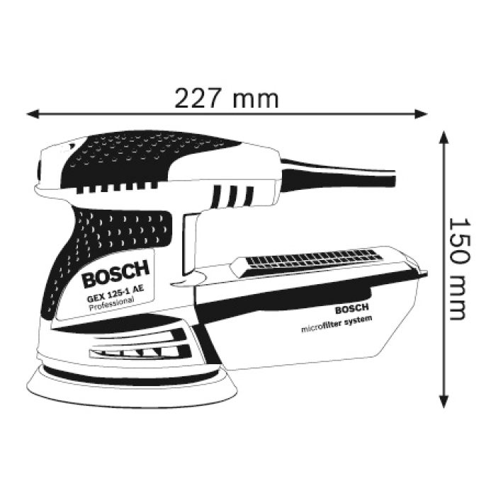 Ексцентрикова шліфувальна машина Bosch GEX 125-1 AE Professional (0601387501)