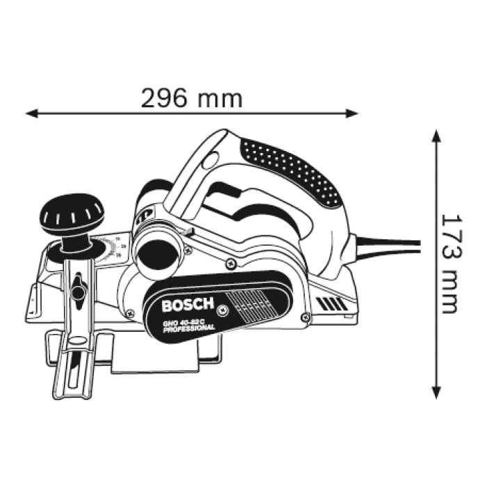 Електрорубанок Bosch GHO 40-82 C Professional (L-Boxx) (060159A76A)