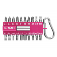 Набор насадок для завинчивания с карабином Bosch розовый, 21 предмет (2607002821)