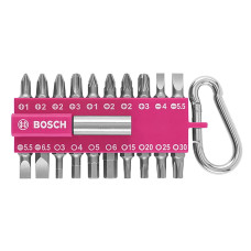 Набор насадок для завинчивания с карабином Bosch розовый, 21 предмет (2607002821)